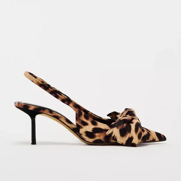 Zara Animal Print Slingback Heels - Picture 1 of 5